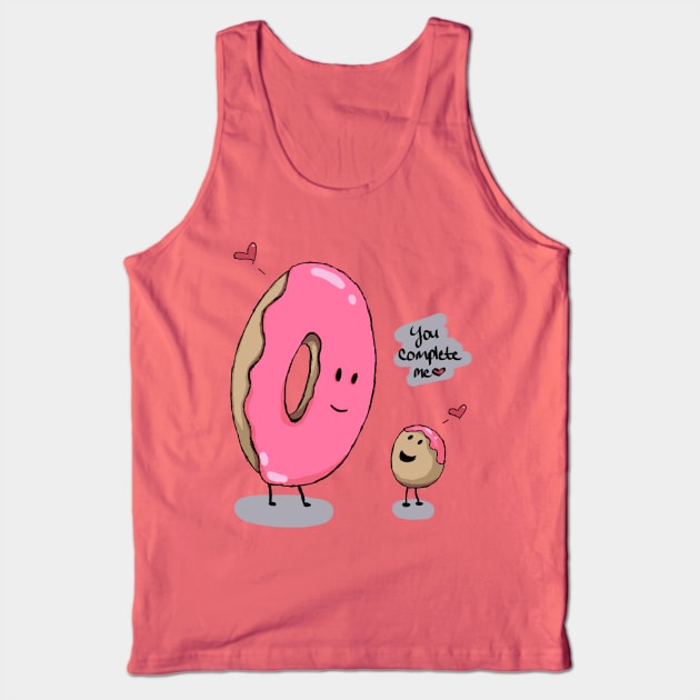 You Complete Me Donuts Tank Top by KittenKirby